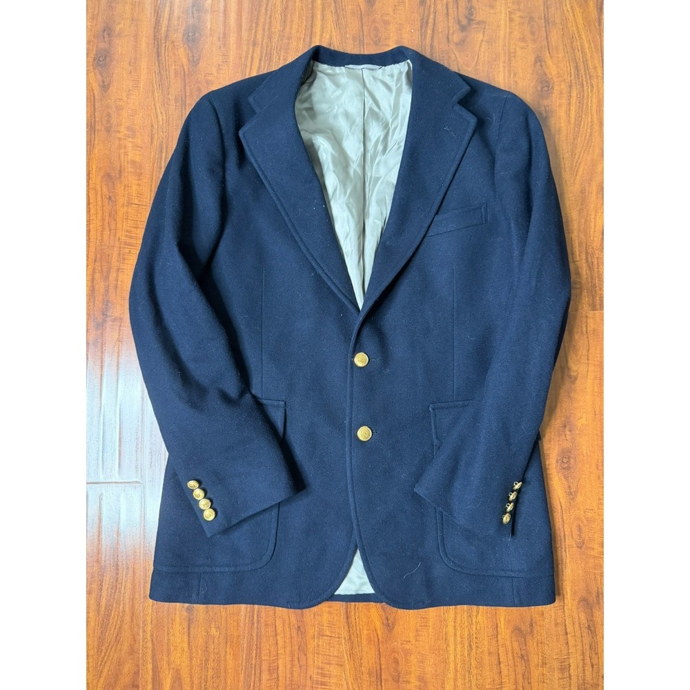 Polo University Ralph Lauren Blazer Jacket Men Navy Wool Club Gold Buttons 39R